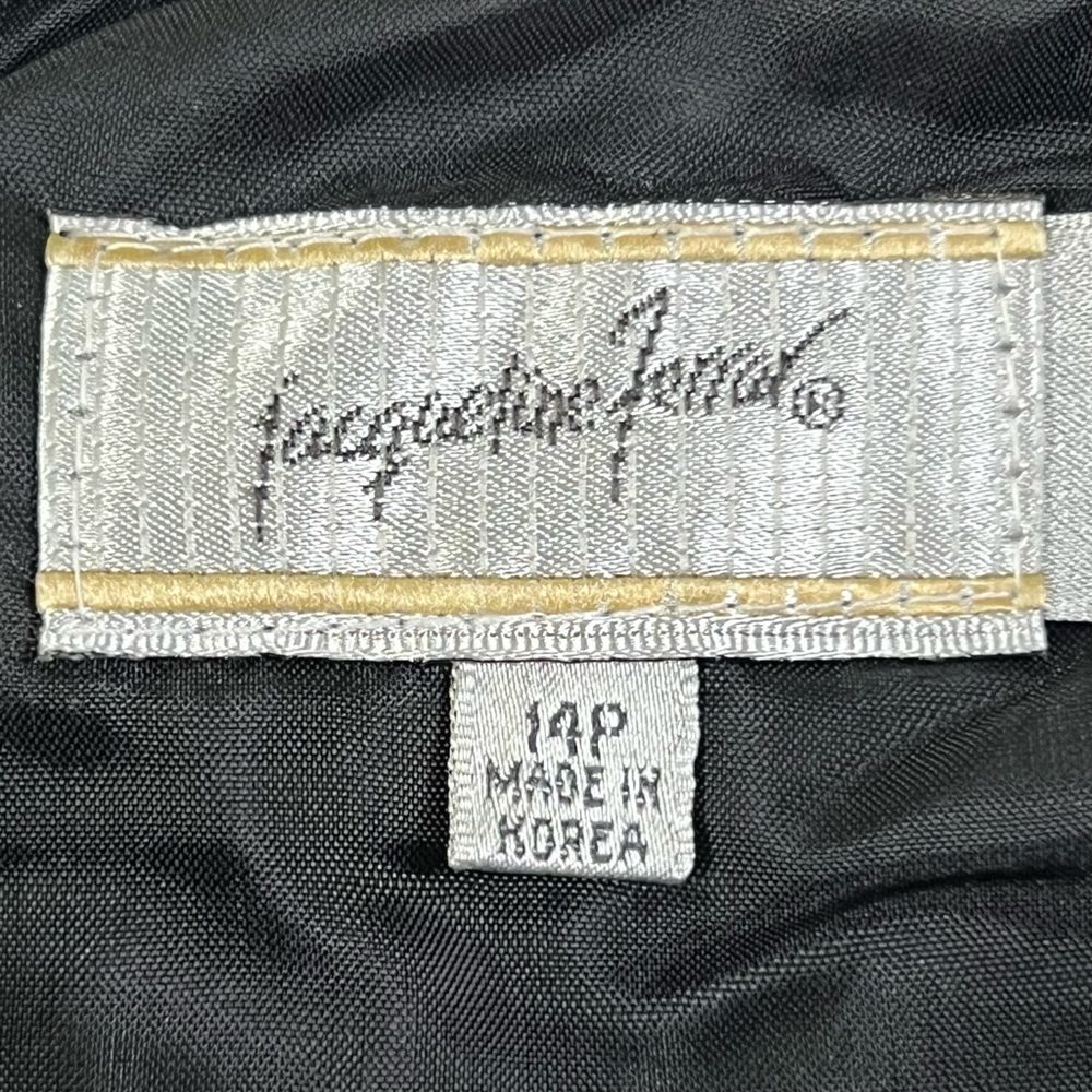 Jacqueline Ferrar Genuine Leather Skirt Women's 14P Black Vintage Slit Lined - Picture 4 of 17